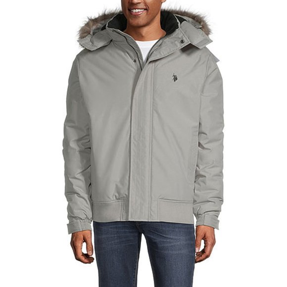 US Polo Association Hooded Coat W/Faux Fur Trim - Picture 3 of 9